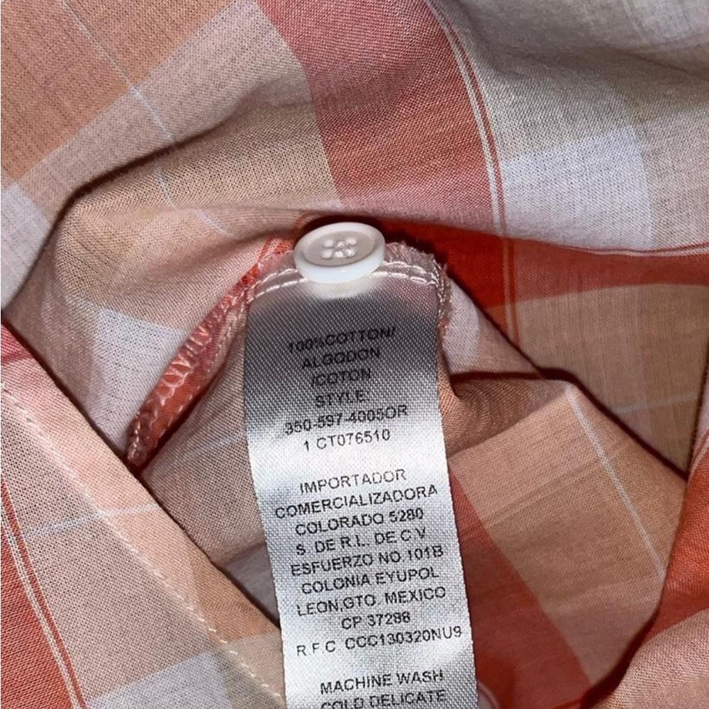 ROPER WOMENS LONG SLEEVE SNAP YELLOW AND TANGERINE PLAID WESTERN SHIRT SIZE L - Picture 6 of 7